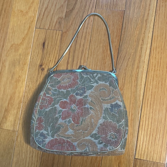 Vintage Handbags - Vintage Floral Tapestry Evening Bag - Multicolor
